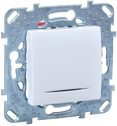 Выключатель с подсветкой без рамки Schneider Electric Unica 1-кл. белый картинка